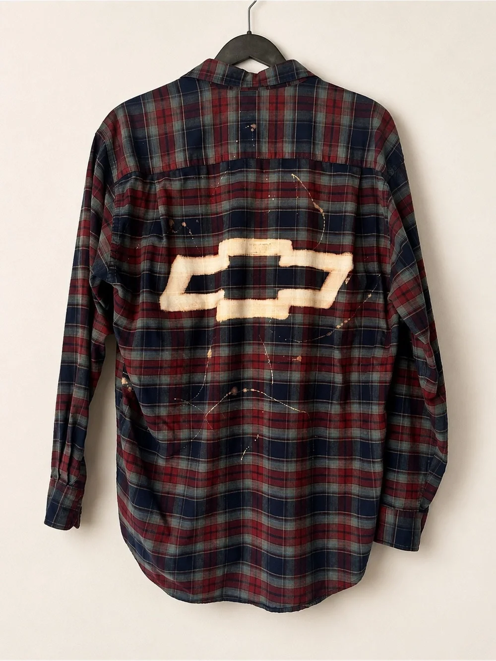 Vintage Banana Republic Plaid Flannel Custom Bleached Chevy Shirt M